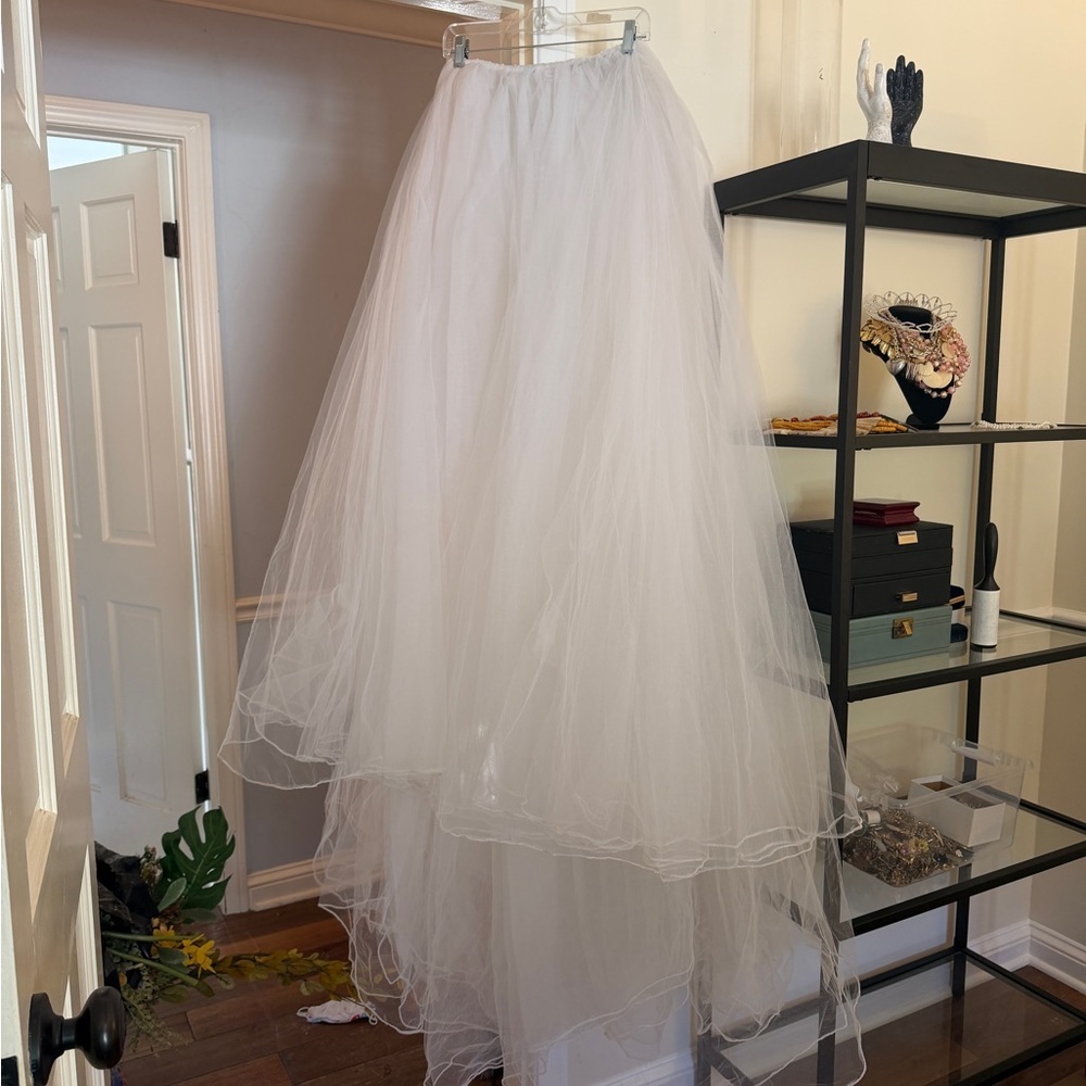 Vintage White Bridal Tulle Petticoat Skirt - Picture 8 of 9